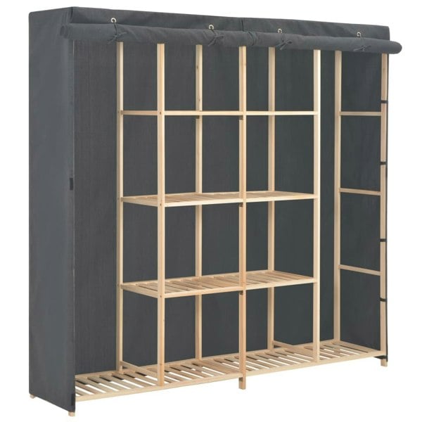 Berkfield Wardrobe Grey 173x40x170 cm Fabric