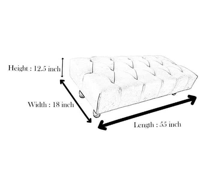 ISTOOLS Claret Chesterfield Footstool | Long Maroon Upholstered Ottoman Bench (Non-Storage)