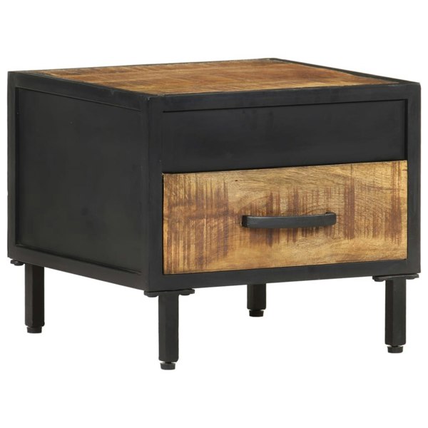 Berkfield Bedside Cabinet 40x40x35 cm Rough Mango Wood