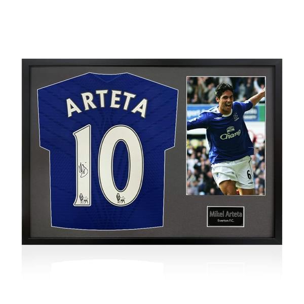 Mikel Arteta Signed Everton Shirt Classic Frame