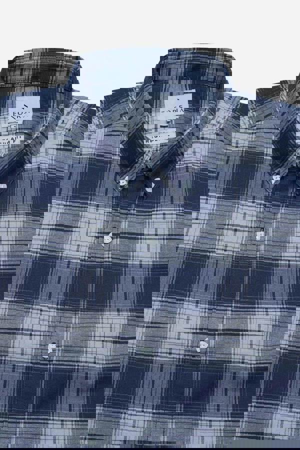 ENORSIA Men's Check Short Sleeve Oxford Shirt