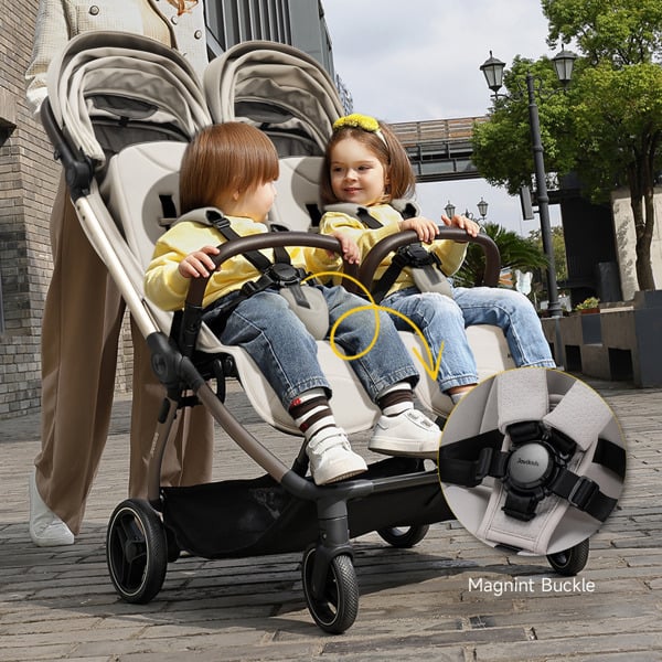 JoviKids Ayla Twin Stroller - Dawn Beige