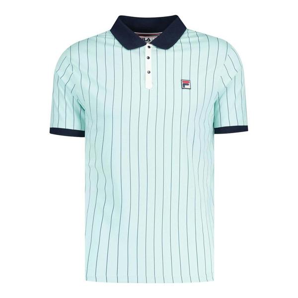 Fila BB1 Classic Striped Polo Shirt Surf Spray/Fila Navy/White