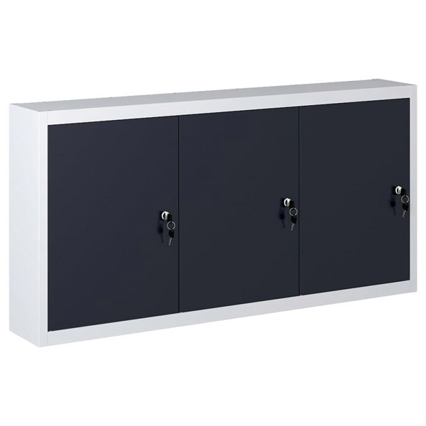 Berkfield Wall Mounted Tool Cabinet Industrial Style Metal Grey and Black