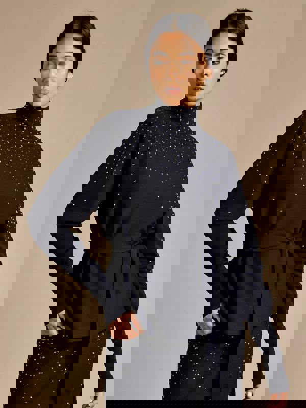 GWD Sparkle Iris Knitted Navy Top