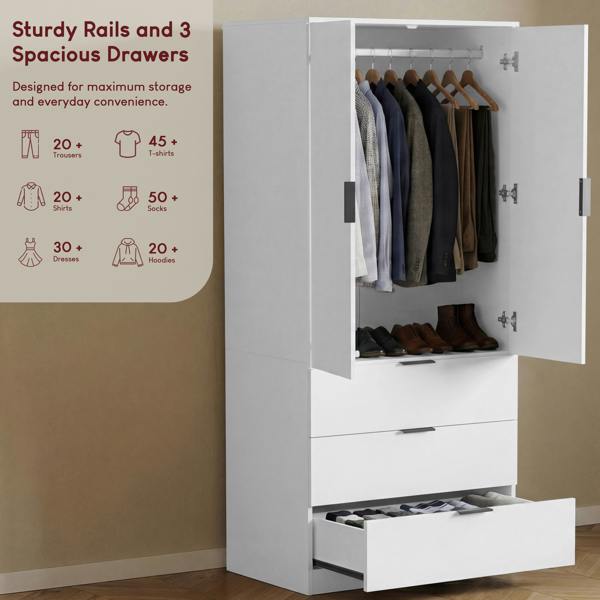 Vida Designs Trega 2 Door 3 Drawer Wardrobe