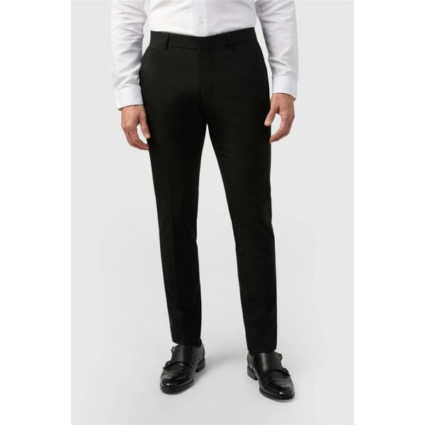 Limehaus Tailored Fit Black Stretch Trousers