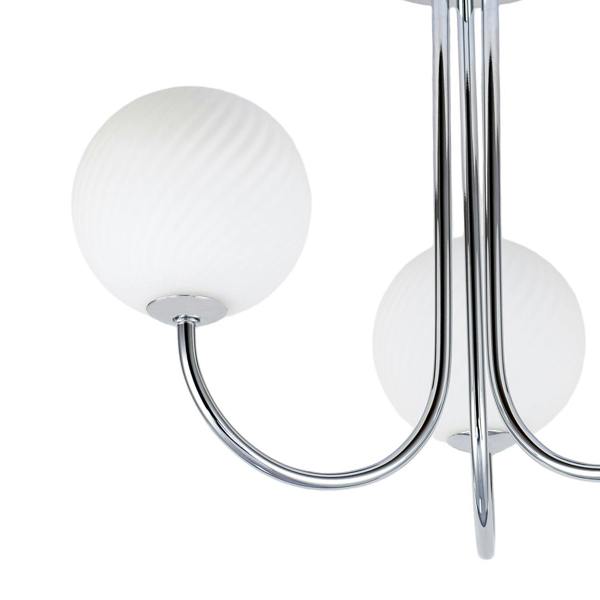 Modern Polished Chrome Plated Ceiling Light Fitting with Swirl Glass Image 5