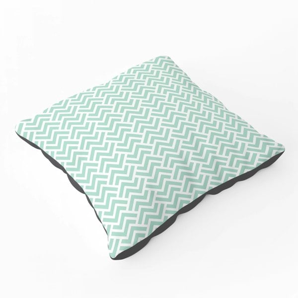 Warren Reed Green Geometric Pattern Floor Cushion