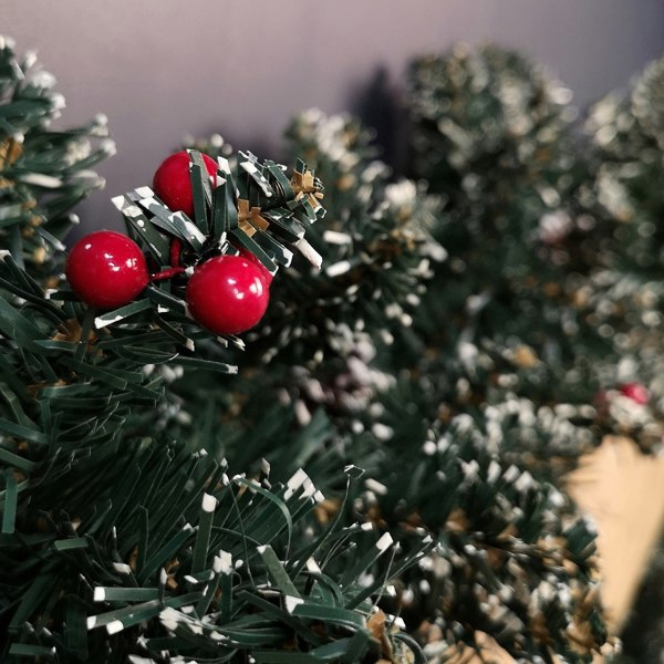 Samuel Alexander 2.7m Green Christmas Garland with Pine Cones and Red Berries