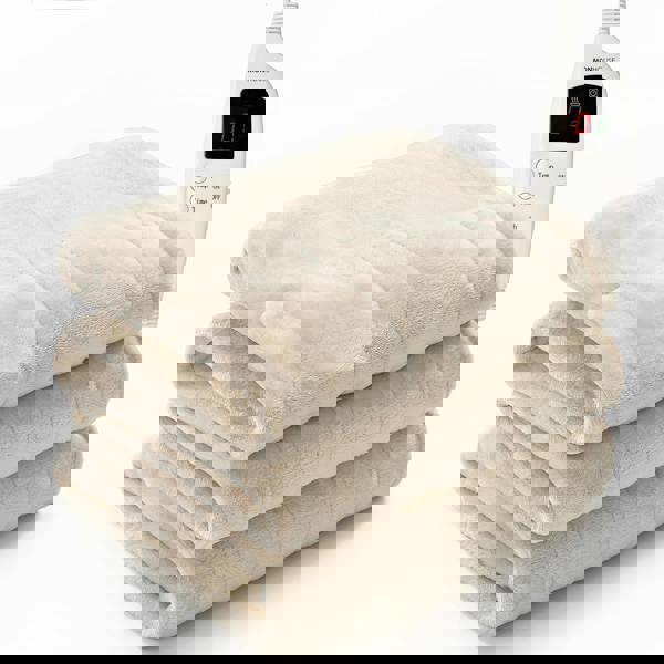 MONHOUSE Heated Electric Throw 9H Timer 9 Heat Setting Fleece Blanket