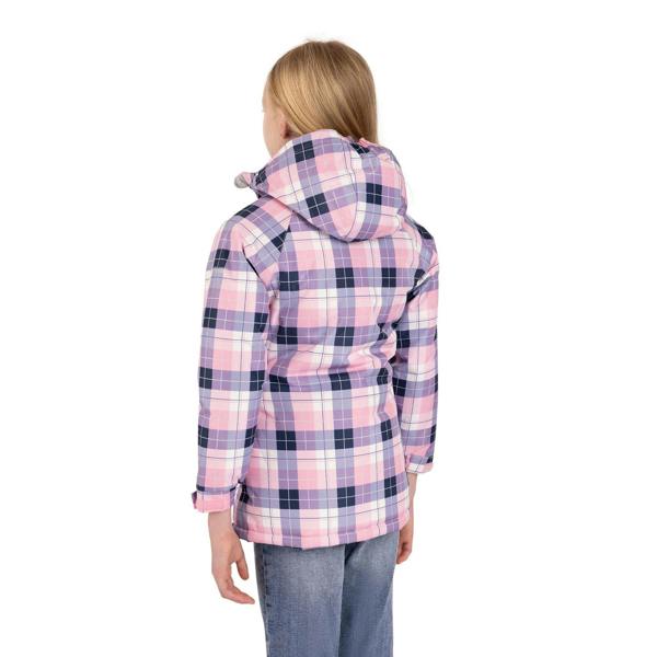 Trespass Girls Orland Checked Waterproof Jacket - Pink - 
