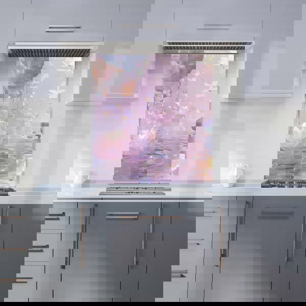Warren Reed - Designer Enchanted Waterlilies and Bubbles Kitchen Splashback