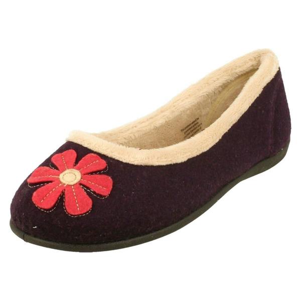 Padders Ladies Padders Wide Fitting Ballerina Slippers Happy