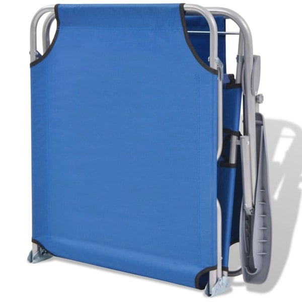 Berkfield Sun Lounger with Canopy Steel Blue