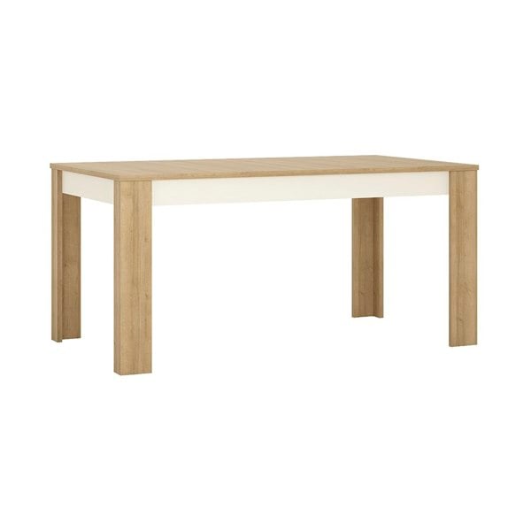 Furniture To Go Lyon Large extending dining table 160/200 cm in Riviera Oak/White High Gloss