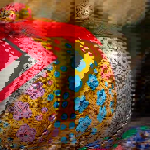 Large Handmade Bonbonnière filled with Dark Chocolate Coated Ginger, Palm Oil Free, 260g