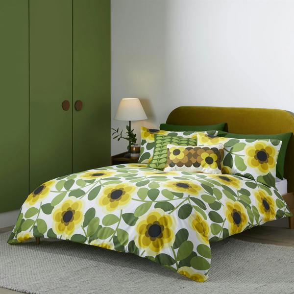 Orla Kiely Giant Water Lily Lemon Twist Super King Duvet Cover Set