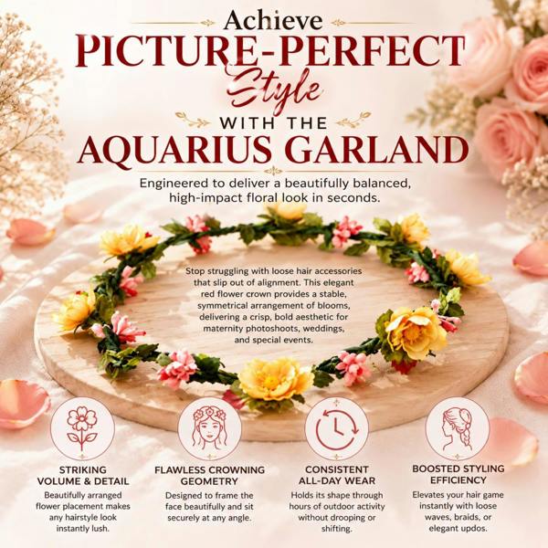 Aquarius Flower Head Garland Crown Yellow Festival Wedding Summer Boho Hair Accessory Kit
