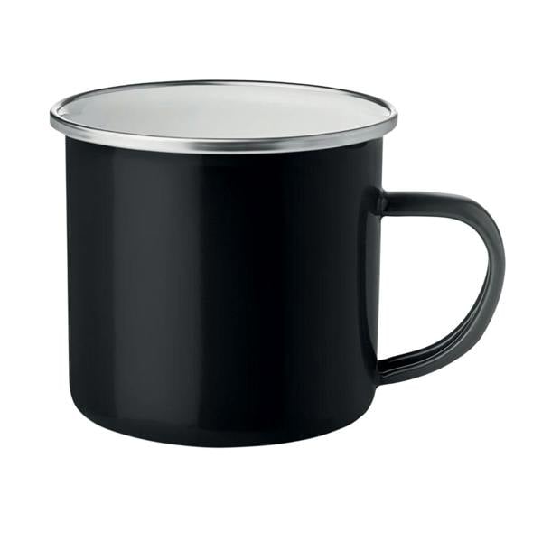 MidOcean Plateado Enamelled Metal 350ml Mug - Black - 
