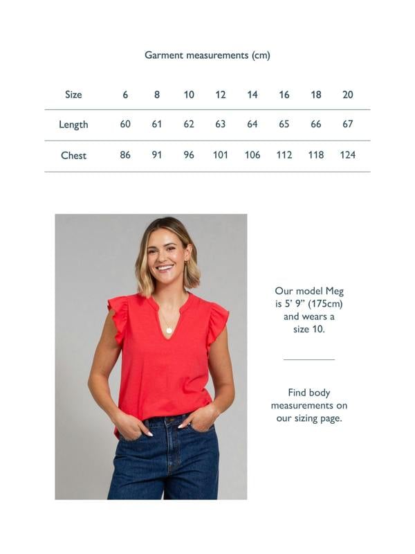 Kite Womens Organic Bramblecombe Slub Jersey Top Poppy