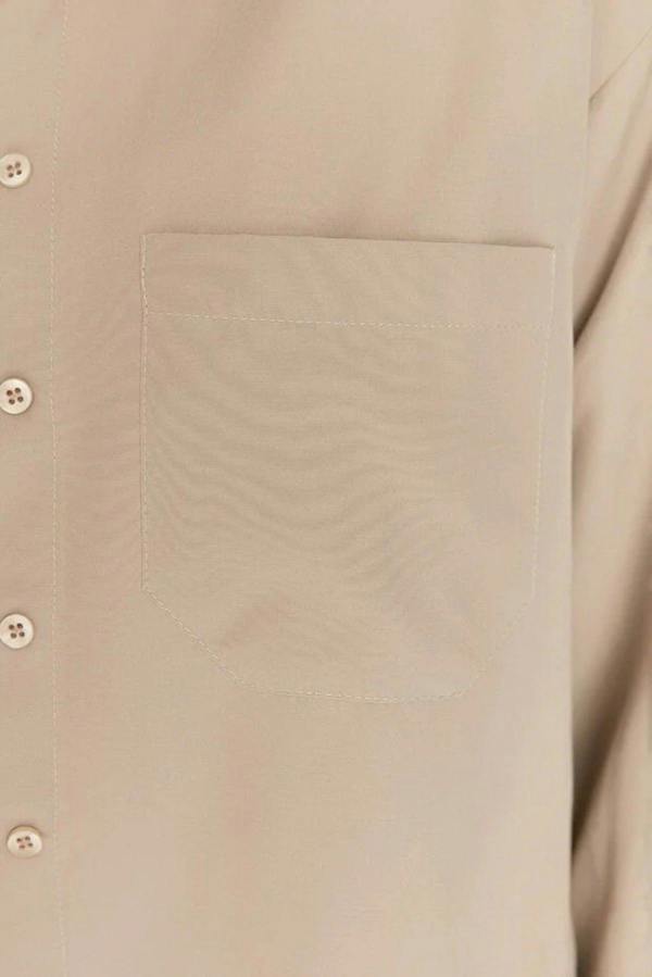 WOVCOR Single Pocket Boyfriend Cotton Woven Shirt