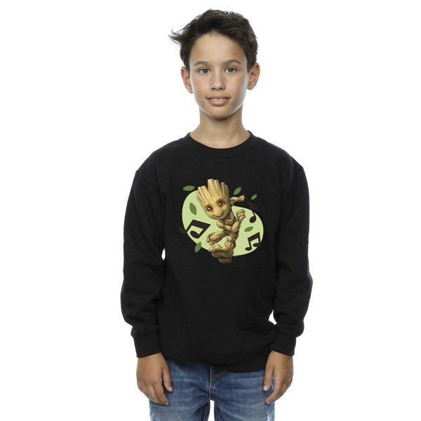 Marvel Boys Guardians Of The Galaxy Groot Musical Notes Sweatshirt - Black