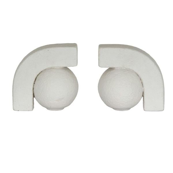 Hill Interiors Ashen Ceramic Book Ends - White - 