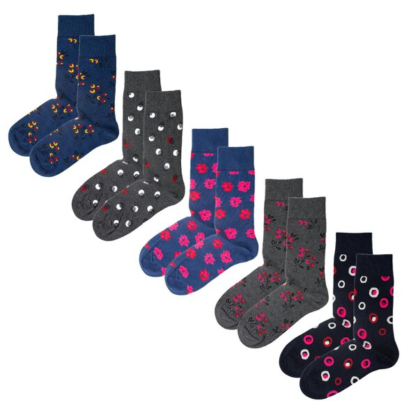 Jemsox Continental Elegance: Luxury Organic Cotton Men’s Socks (5 Pack) | One Size UK 7-11