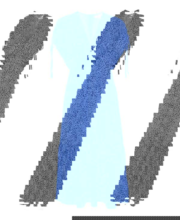 Blue Dress with tie sleeves