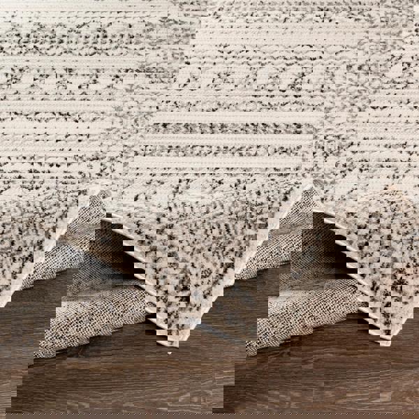 Livabliss Pisa-Geometric Grey Off-White Black Rug