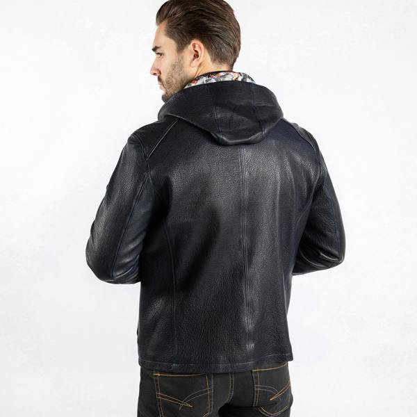 The Vintage Rider Leather Hoodie - Premium Men's Patterned Shirt by Claudio Lugli | Bold Design, Tailored Fit, Best Printed Shirts