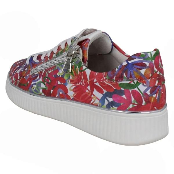 Remonte Ladies Remonte Floral Leaf Pattern Leather Trainers D2E02