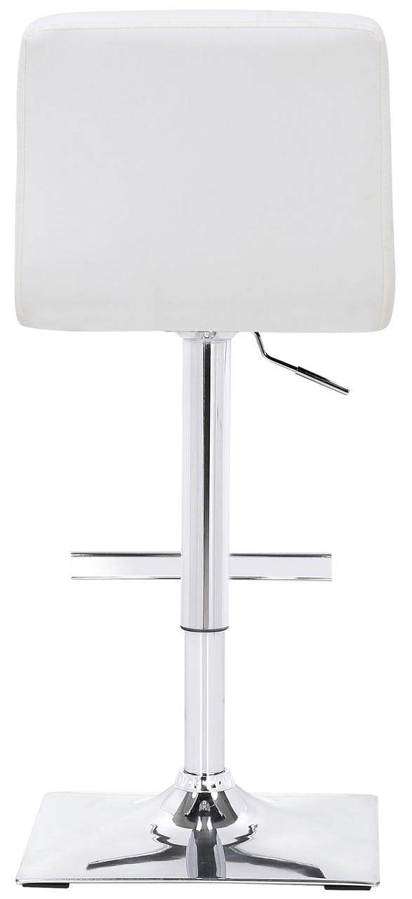 Lamboro Luscious Breakfast Bar Stool, Chrome Footrest, Height Adjustable Swivel Gas Lift, Home Bar & Kitchen Faux-Leather Barstool, White
