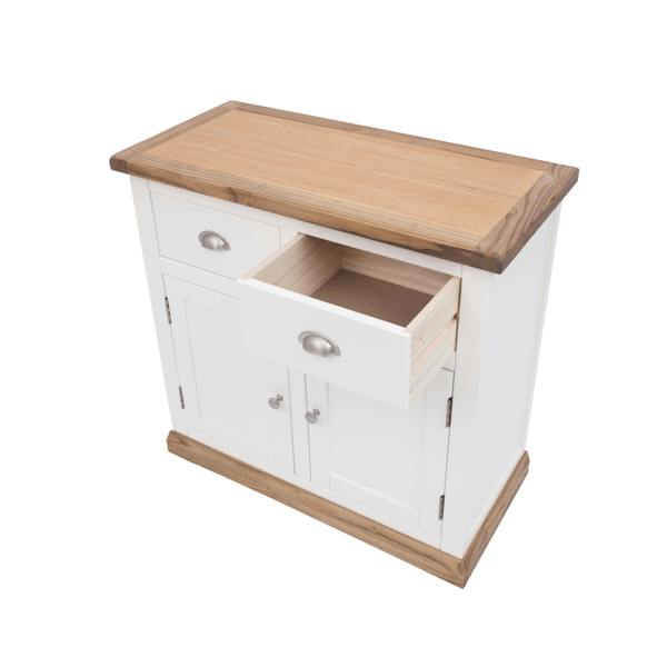 Cabinet Bits Tropea Off White 2 Drawer 2 Door Sideboard Chrome Cup Handle