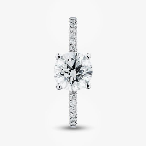 T. H. Baker Platinum 2.20ct Round Lab Grown Diamond Shoulder Set Ring LGR35523-220SF