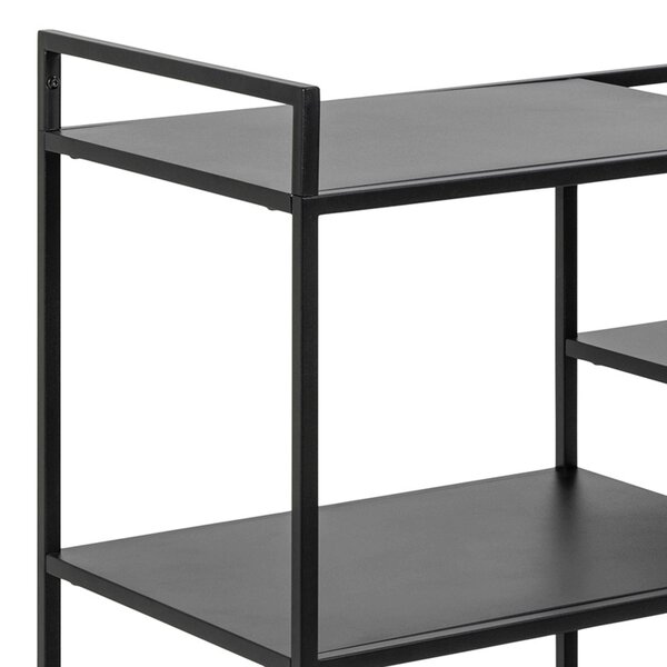 Wyld Haus Graz Matt Black Metal Serving Trolley with Wheels