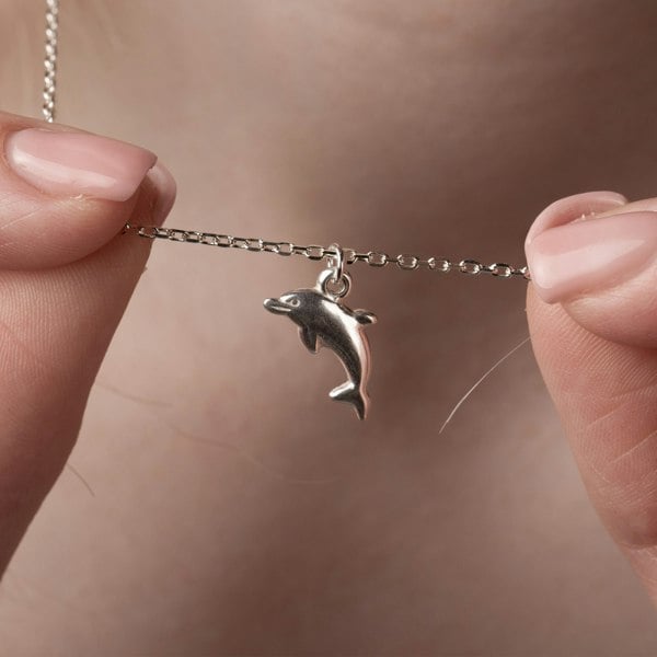 Dolphin Necklace - Sterling Silver - MYLEE London