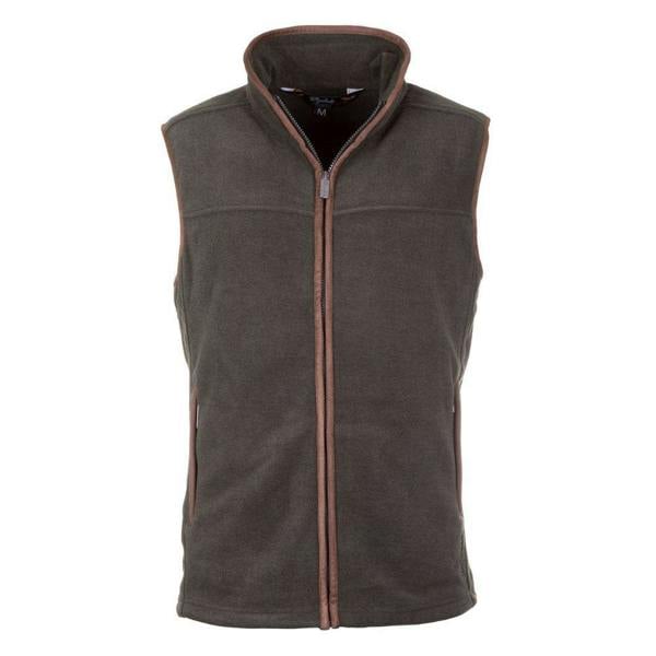 Front view of the Rydale Men's Huggate Fleece Waistcoat in Khaki