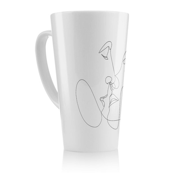 Benjamin Tate Design Couple kiss in line art Designer Latte Mug