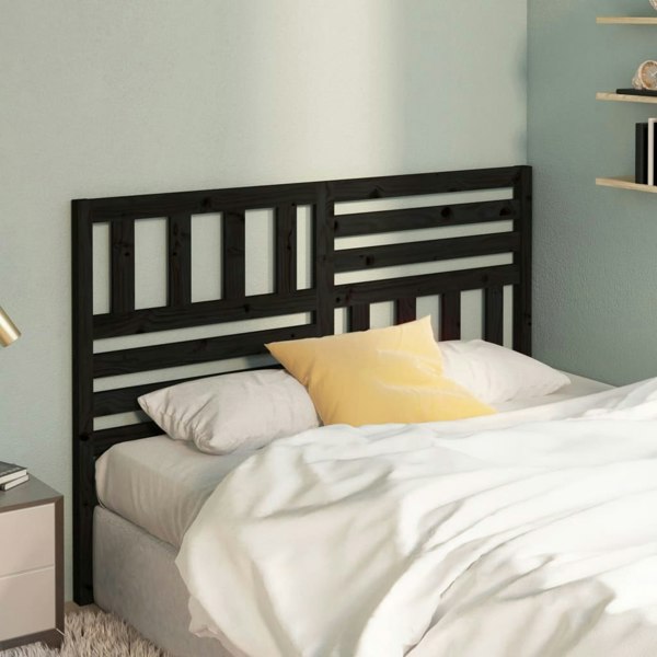 Berkfield Bed Headboard Black 166x4x100 cm Solid Wood Pine
