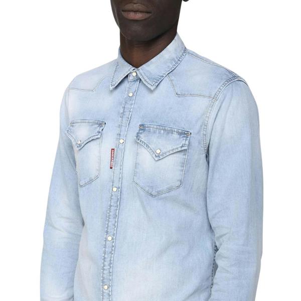 DSQUARED2 Classic Western Faded Denim Blue Shirt W30