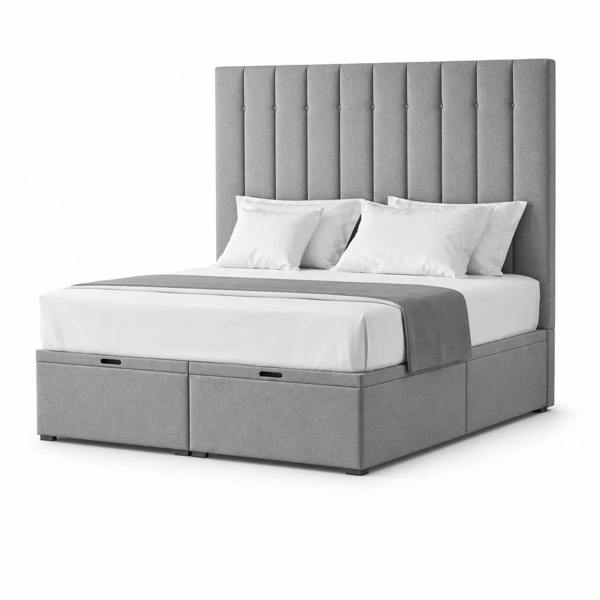 Great British Beds Montgomery Divan Ottoman Bed - Silver Plush