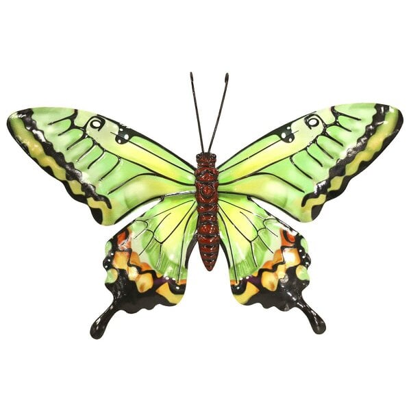 EDH Door Hardware Medium Metal Green Butterfly Wall Art