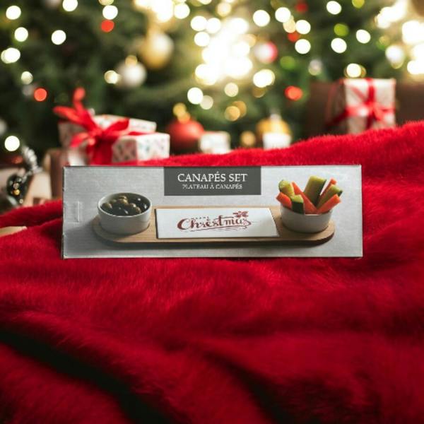 Sil Christmas Gift Snack Tray 40cm w/ Serving bowls