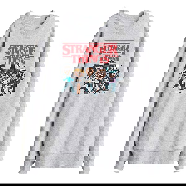 Stranger Things Kids Cartoon Group Sweatshirt - Athletic Heather