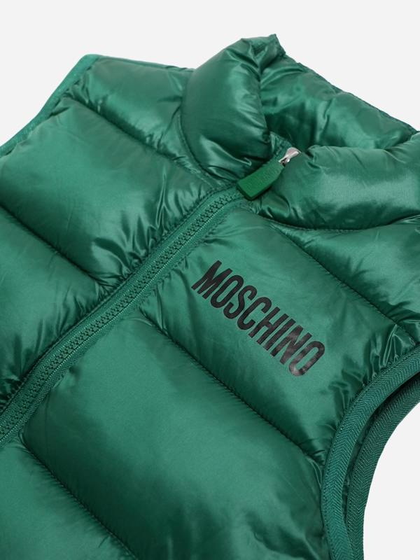 Moschino Kids Bear Logo Gilet in Green