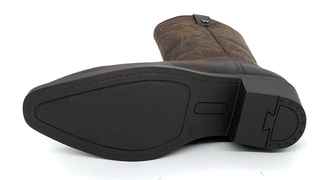 Wrangler Tex Hi Mens Leather Pull on Pointed Cowboy Western Boots