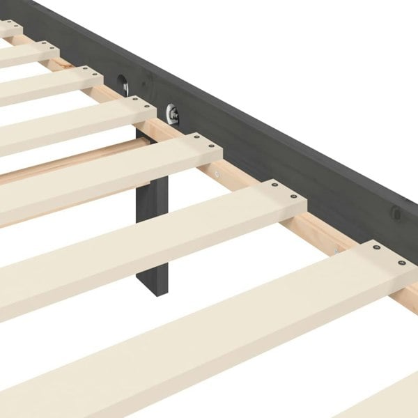 Berkfield Bed Frame with Headboard Grey 200x200 cm Solid Wood