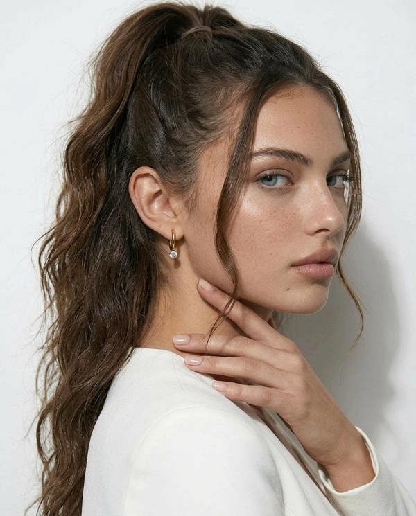 Elk & Bloom 14k Gold Gemstone Droplet Huggie Hoops